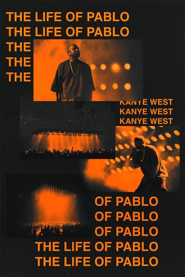 Music Poster Kanye West Life Pablo Ms092 40cm X 50cm Μαύρη Ξύλινη Κορνίζα-62387pd156305f55321