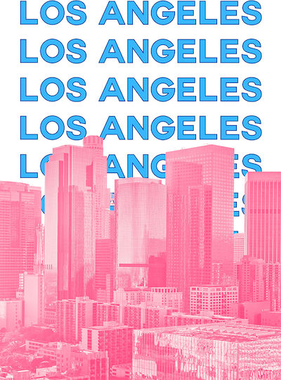 Poster Los Angeles Pop Art Pst25508 40cm X 50cm Κορνίζα Καφέ Ξύλου 63376pd156114f63322