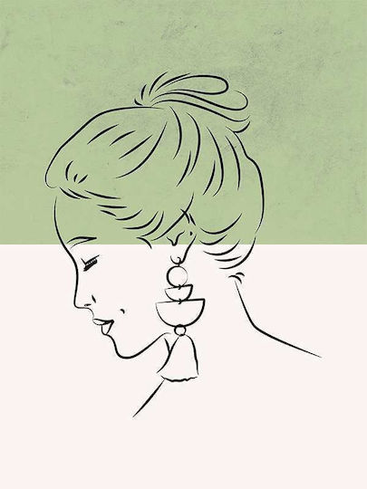 Poster Female Figure In White & Green Pst201 40cm X 50cm Λευκή Ξύλινη Κορνίζα-56171pd156599f55310