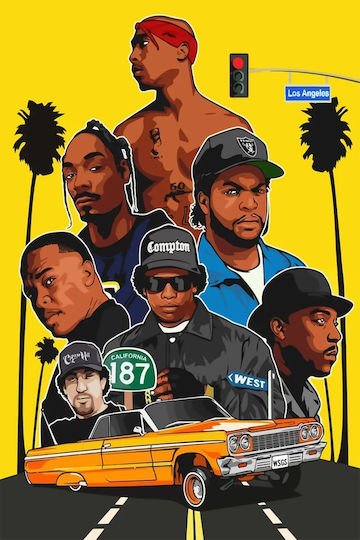 Music Poster Rap Legends Ms369 40cm X 50cm Μαύρη Ξύλινη Κορνίζα-62384pd156302f55321