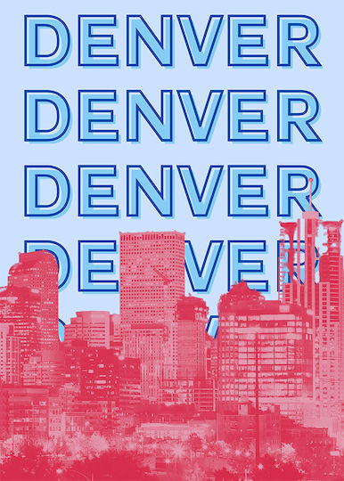 Poster Denver Pop Art Pst25519 40cm X 50cm Λευκή Ξύλινη Κορνίζα-63385pd156103f55310