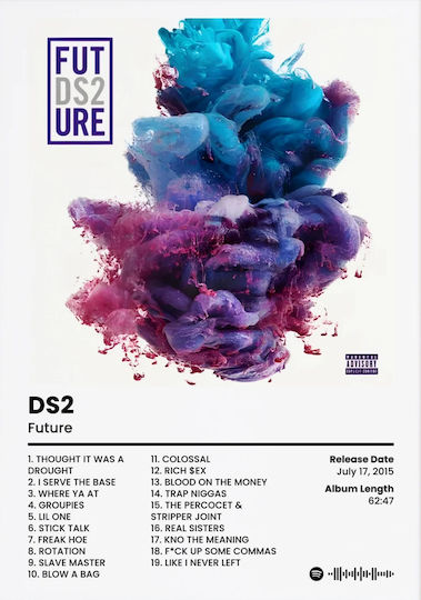 Music Poster Future Ds2 Ms085 40cm X 50cm Μαύρη Ξύλινη Κορνίζα-62391pd156308f55321