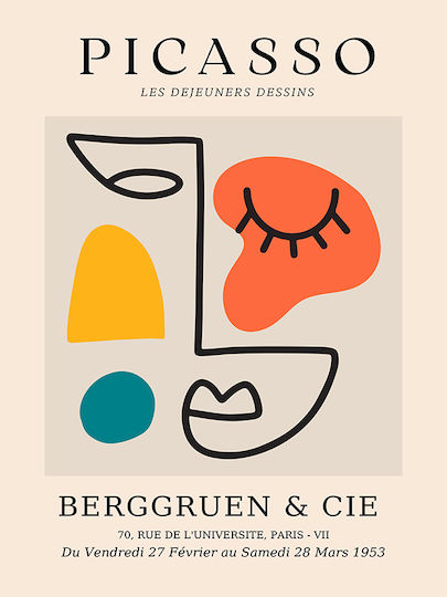 Poster Pablo Picasso Les Dejeurenes Dessins Art243 40cm X 50cm Premium Μαύρο Ξύλινο Κάδρο-63773pd156088f55323