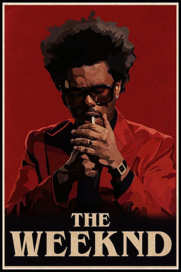 Music Poster Weeknd Ms103 40cm x 50cm Premium Schwarzes Hölzernes Gemälde-62467pd156281f55323