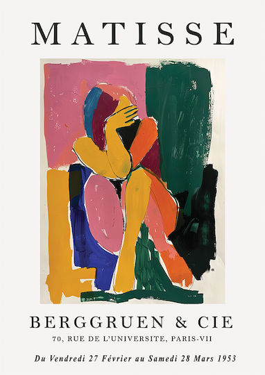 Poster Matisse Woman Covering Her Face Art305 40cm X 50cm Premium Μαύρο Ξύλινο Κάδρο-70548pd155903f55323
