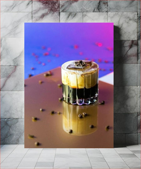 Πίνακας Iced Coffee Coffee Beans Παγωμένος Καφές Κόκκους Καφέ 100x150 Πίνακας Iced Coffee Coffee Beans Παγωμένος Καφές Κόκκους Καφέ 100x150