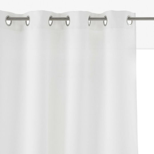 La Redoute Interieurs Κουρτίνα Συσκότισης με Τρουκς Λευκή 140x180εκ.