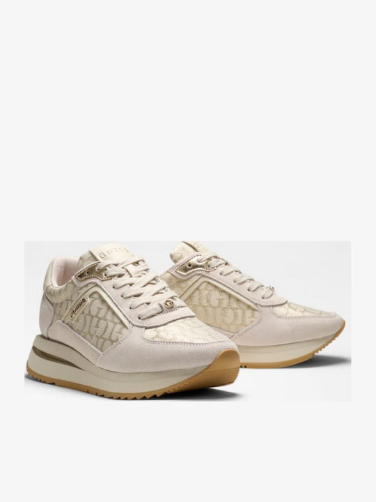 Guess Сникърси Платформи Бежови