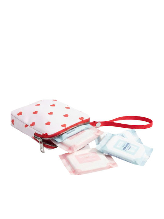Enpapa Storage Case For Women's Sanitary Pads Heart Mini Organizer Red 10x14x3 Cm