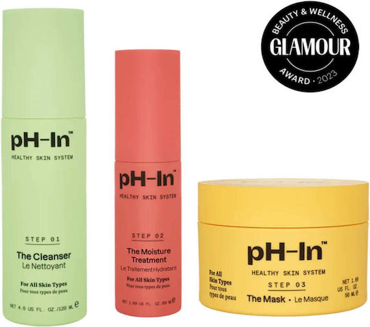 Set rutină de îngrijire pentru piele sensibilă predispusă la acnee în 3 pași Ph-in Healthy Skin System Indeed Labs 3 articole