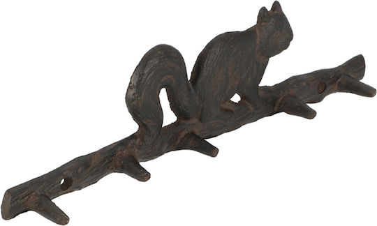 Esschert Design Wall Hanger 5 Hooks Brown 36cm
