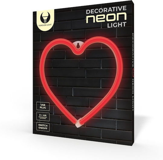 Forever Light Decorative Lamp Heart Red