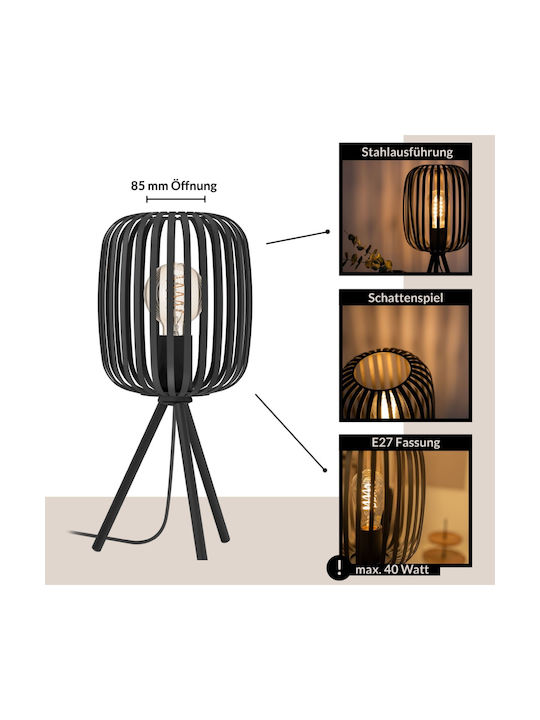 Eglo Romazzina Lustră Decorativă cu Soclu pentru Bec E27 Negru