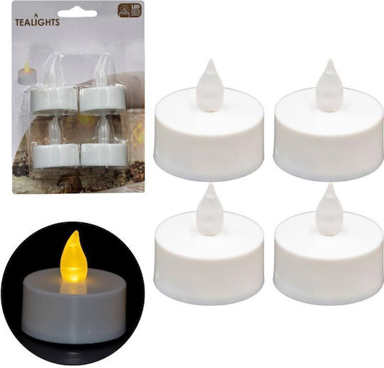 ArteLibre Decorative Lamp Tealight White 4pcs
