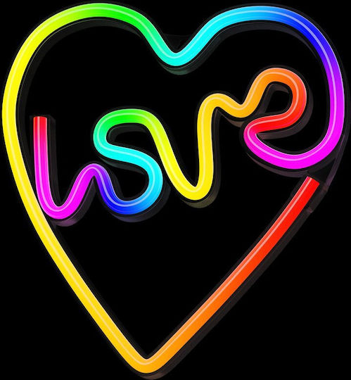 Forever Light Neon Διακοσμητικό Φωτιστικό LED RGB Love 25.5x2x28εκ.