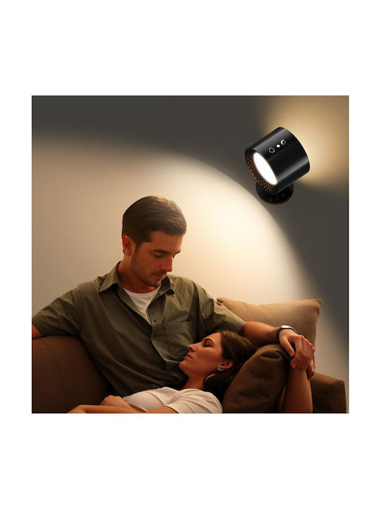 Se Led 4 Mizu Black Wall Battery Led Lamp Recharcheable 8x4,5cm 3,5w 2000mah 3cct Charging Time