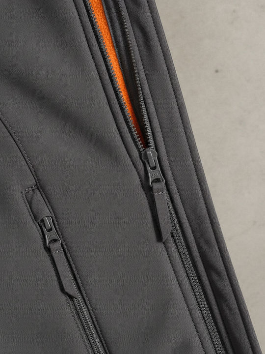 Herren Jacken Softshell Wasserdicht und Winddicht Dark Grau/neon Orange
