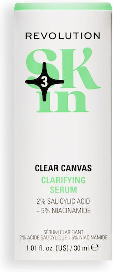Revolution Beauty Clear Canvas Soothing Face Serum with Niacinamide & Panthenol for Detoxifying & Dark Spots 30ml