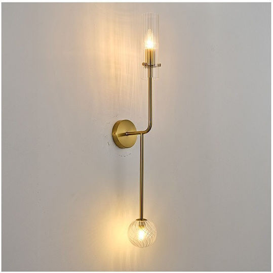 Eurolamp Stagona Classic Wall Lamp with E14 Lamp Bulb Base Transparent 10x16.5x79cm