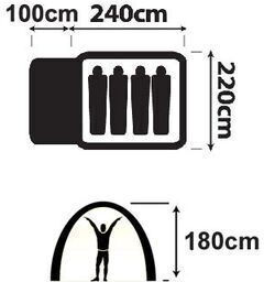 OZtrail Genesis 4v Dome Къмпинг Сцена Igloo Син 4 Сезона за 4 Души
