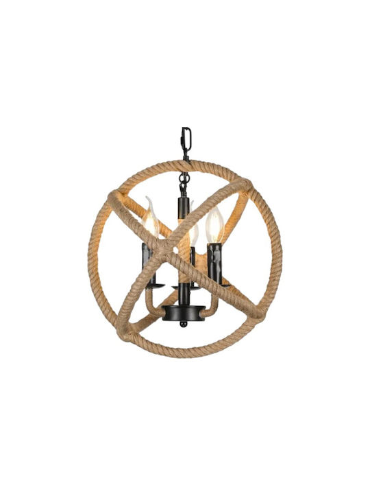 Boho Ceiling Light with Rope for E14 Socket