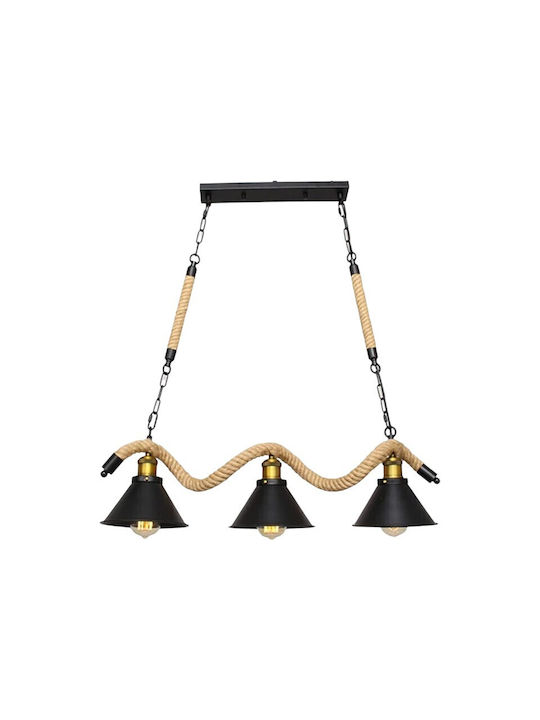 Boho Hanging Light with Rope for E14 Socket 74x95cm