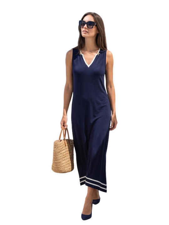 Rochie De Vară Pentru Femei Midi Albastră