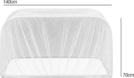 Avizar Baby Bett Mückennetz 140x70x70 cm Verdichtetes Netz 360° Weiß