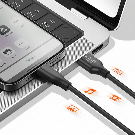 Linq Magnetic Auto-winding Usb-c To Usb-a Cable Pd 36w 4a 1.2m Black