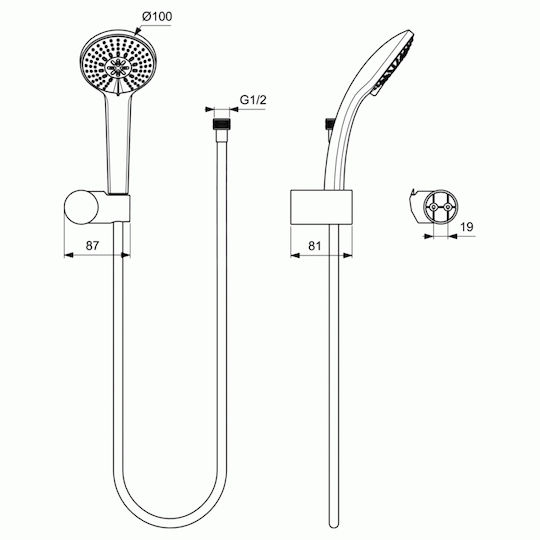 Ideal Standard Idealrain M3 Handheld Showerhead with Hose