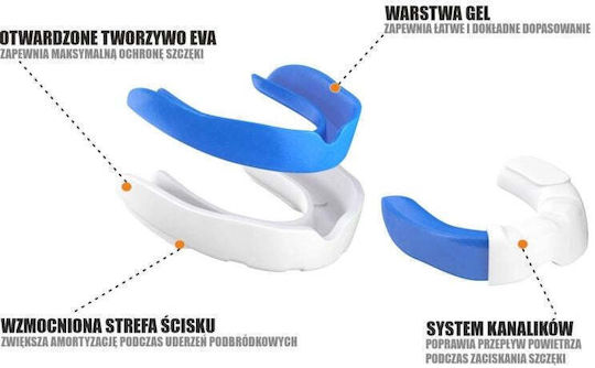 Gel Mouthguard + Box White Blue Geltech Blue