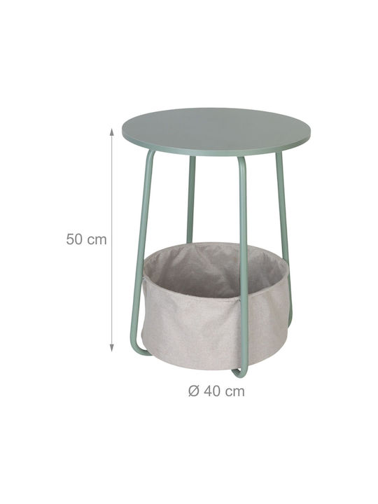 Masă Laterală Rotundă Din Metal Light Blue/Gri L40xL50cm