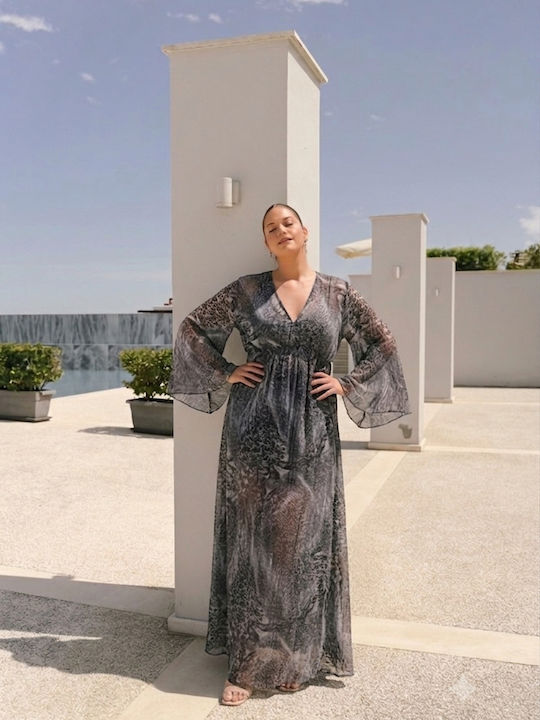 Καλοκαιρινό Maxi Φόρεμα για Γάμο / Βάπτιση Animal Print
