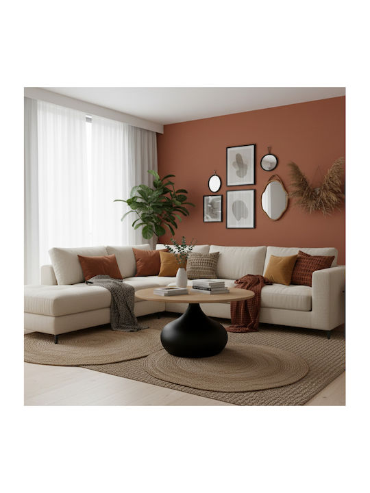 Στρογγυλό Κεντρικό Τραπεζάκι Ξύλινο Sonoma Oak Μ70xΠ70xΥ40εκ.