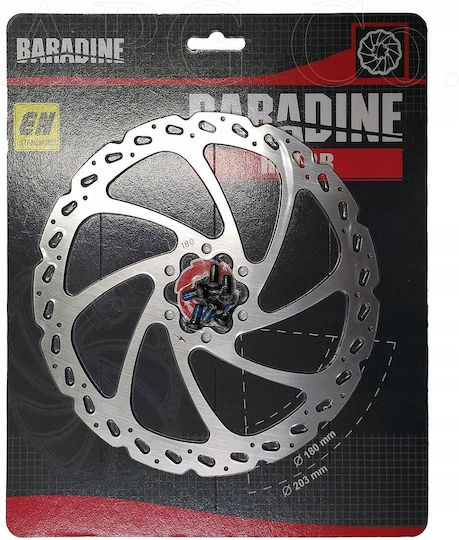Brake Disc 180mm + 6 T25 Bolts Baradine Db-01