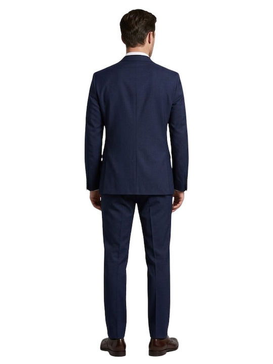 Winter Men’s Suit Jacket with Regular Fit Navy Blue