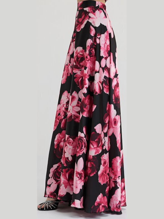 Set Mit Hohe Taille Maxi Blumen Fuchsie