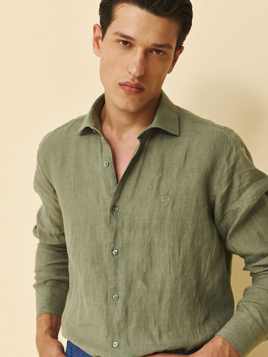Short Sleeve Linen Shirt in Regular Fit Glfs18355/cl