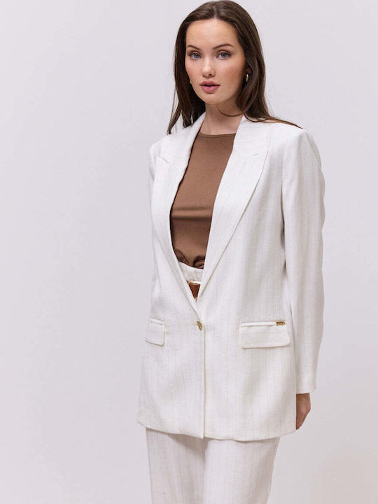 Enzzo Women's Blazer Ecru
