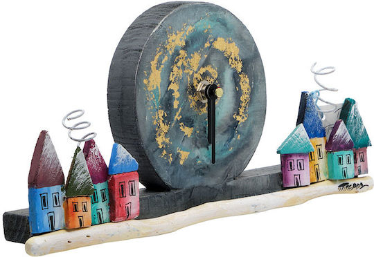 Piteros Wooden Boat Shape O 8 Houses B19 Grey 30x14x3.5/310g