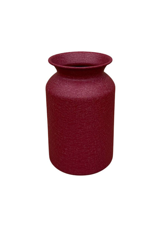 Decorative Metallic Red Vase 12.5xH24cm