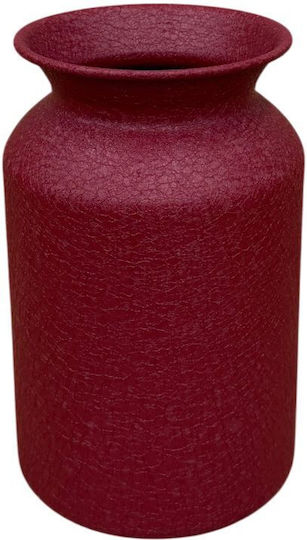 Metallic Red Vase 12.5xH24cm