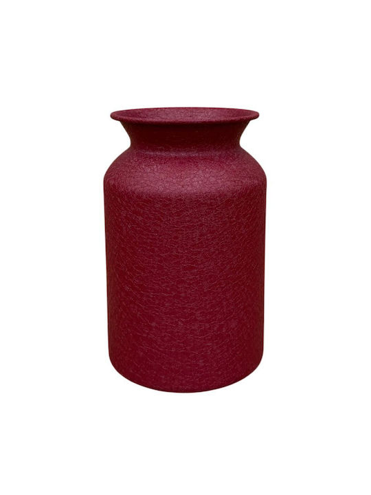 Decorative Metallic Red Vase 10.5xH19cm