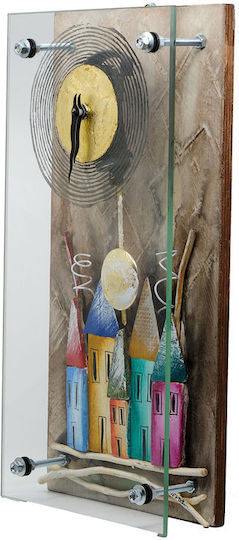 Wooden Wall Clock With Pendulum Brown 20x40cm