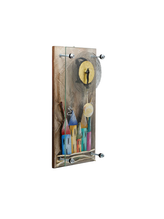 Wooden Wall Clock With Pendulum Brown 20x40cm