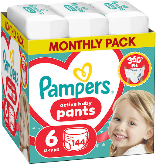 Pampers Πάνες Βρακάκι Pants Monthly Pack No. 6 για 13-19kg 144τμχ