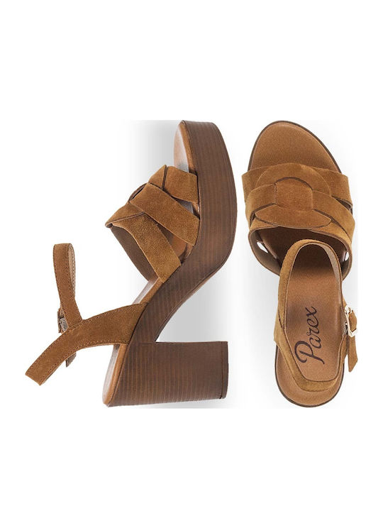 Leather Sandals Tabac Brown