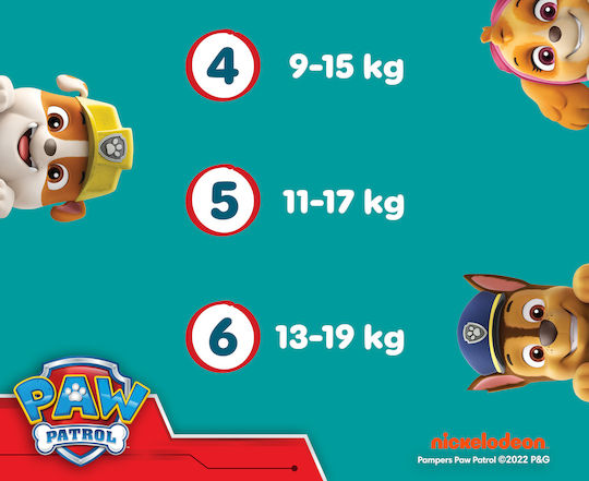 Pampers Πάνες Βρακάκι Paw Patrol No. 6 για 14-19kg 60τμχ