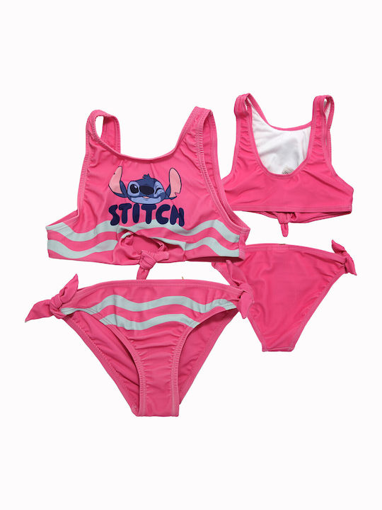 Disney Lilo & Stitch Kids Bikini Swimwear Bright Pink