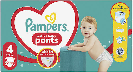 Pampers Памперси гащи Pants № 4 за 9-15kg 108бр